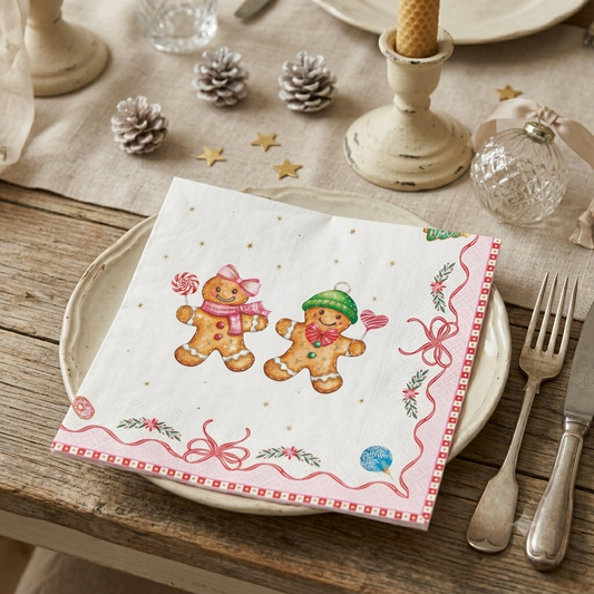 tovaglioli carta natalizi quadrati gingerbread
