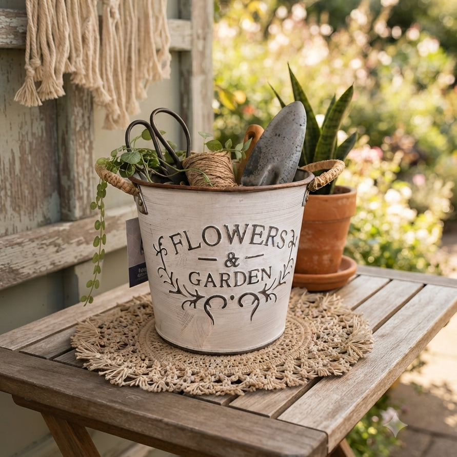 vaso porta attrezzi giardino stile rustico chic