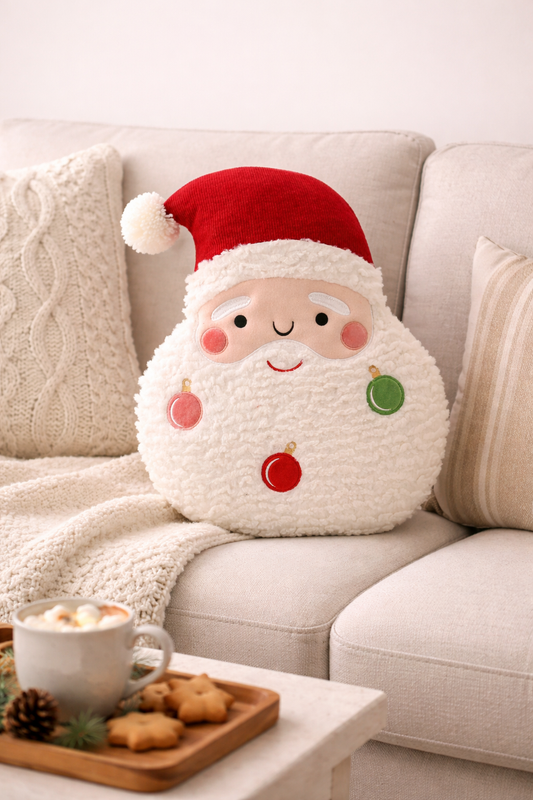 cuscino morbido viso babbo natale