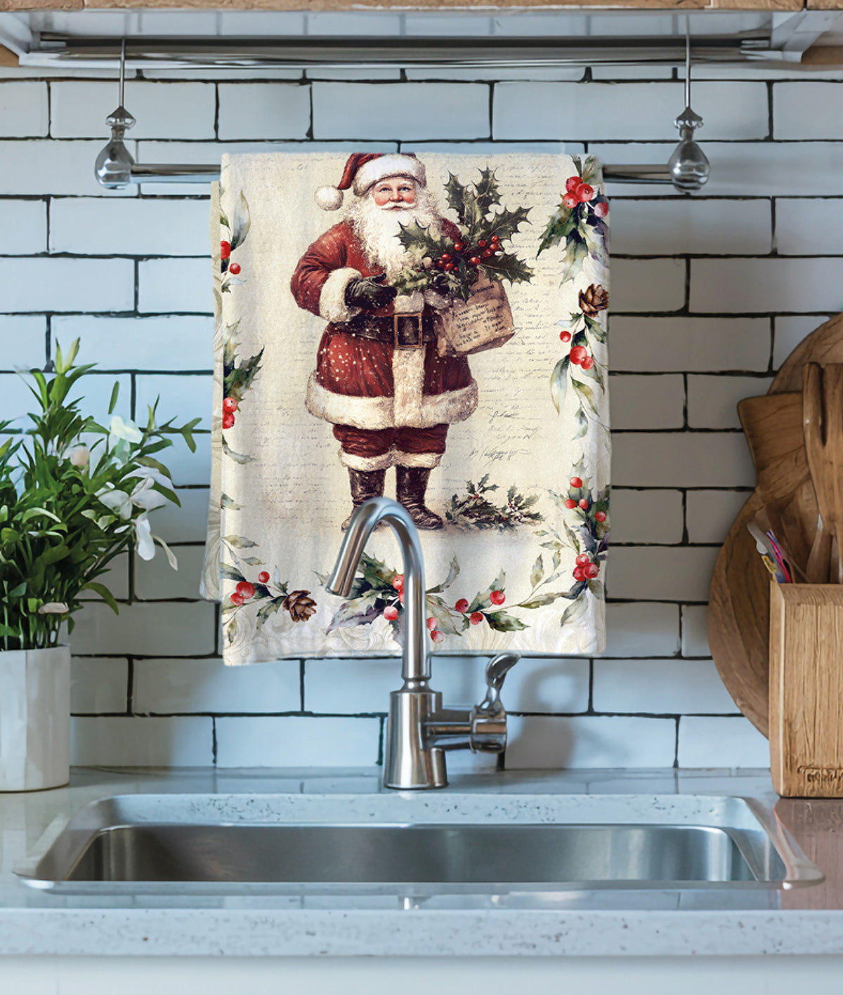 strofinaccio stampa natalizia vingi babbo natale