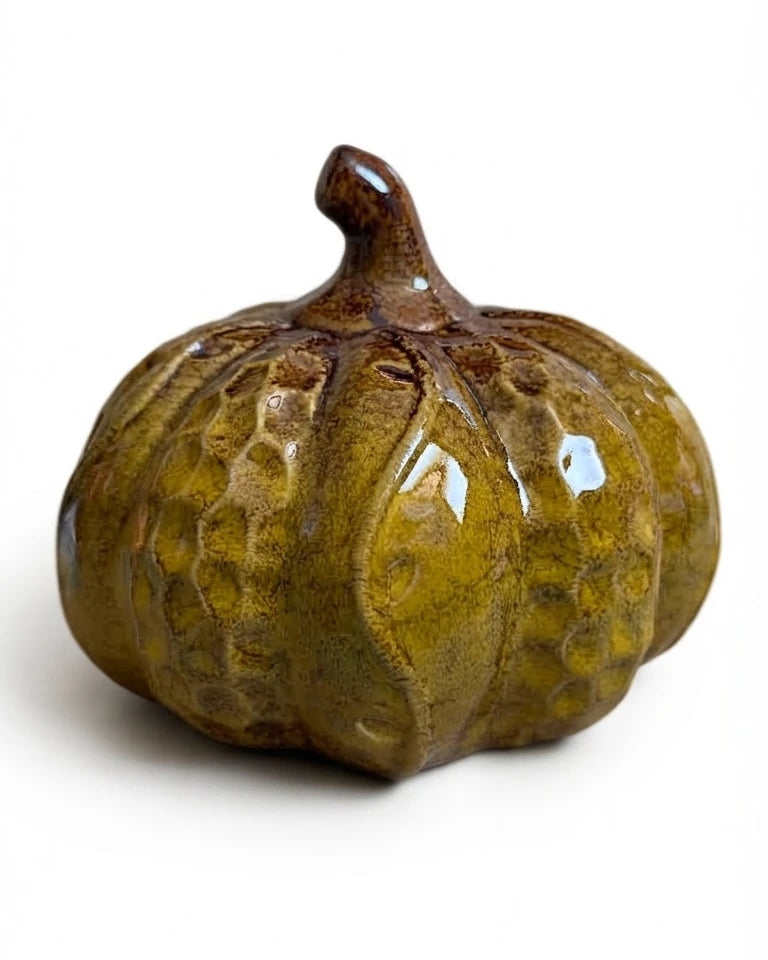 zucca grande senape ceramica lucida