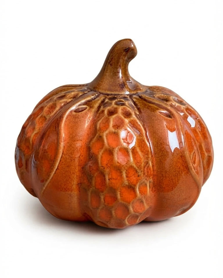 zucca ceramica lucida decorazione casa arancione