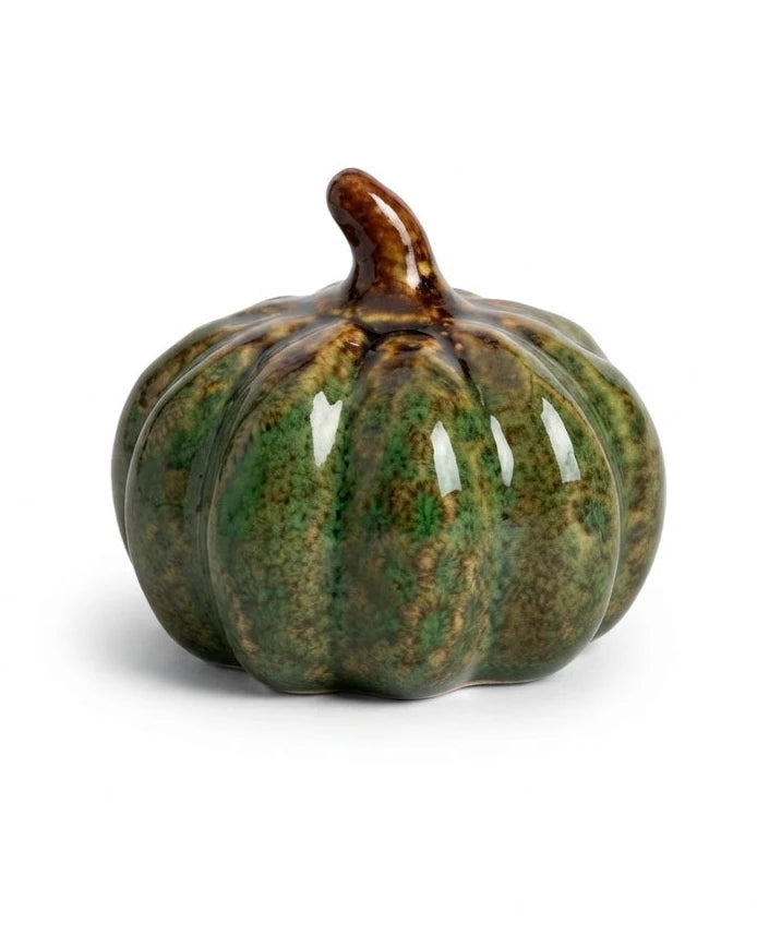 zucca piccola verde ceramica lucida