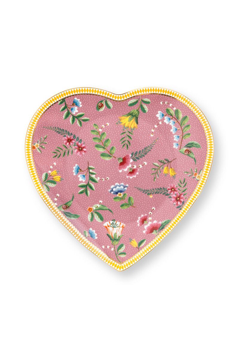 Pip studio piatto in ceramica cuore rosa