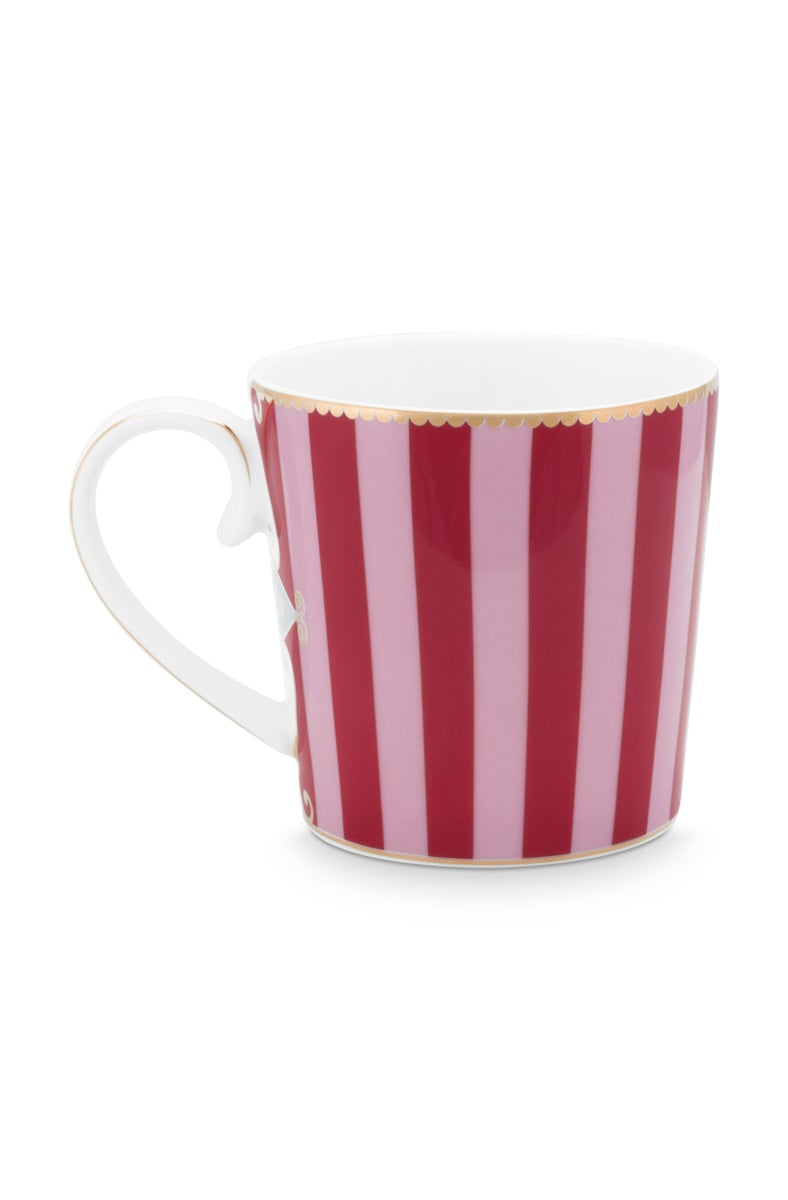 Pip studio - tazza a righe rossa e rosa 250 ml