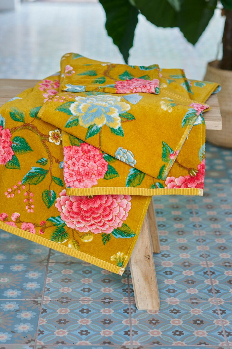 pip studio asciugamani con fiori gialli